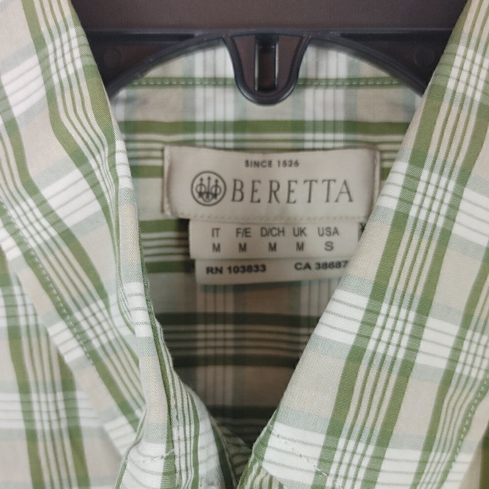 Beretta Drip Dry Shirt Short Sleeve Button Down Me - Picture 6 of 7